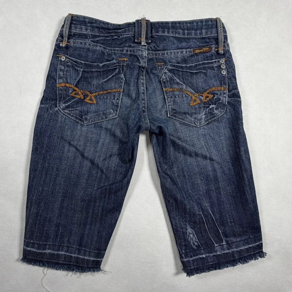 Miss Me JP4414 Stonewood‎ Dark Wash Bermuda Denim Shorts Women Size 26 Low Rise